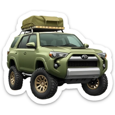 4 runner lifted off road looking with grill lights and make the dusty green sticker