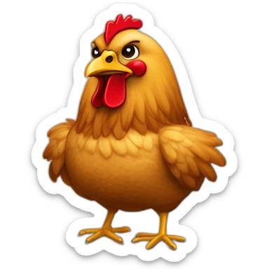 une poule a cote d'un KFC sticker