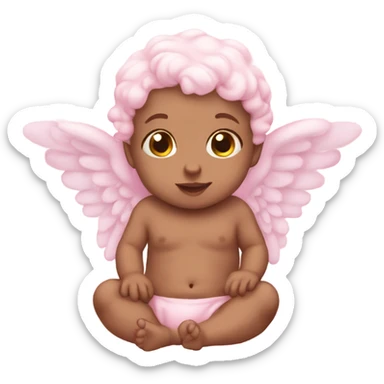 Soft pink cherub baby sticker