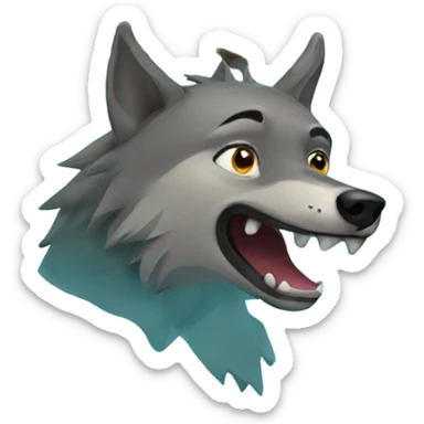 Wolf swimming in swimming pool sticker