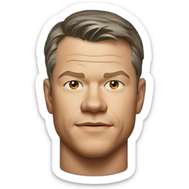 matt damon handsome portrait sticker