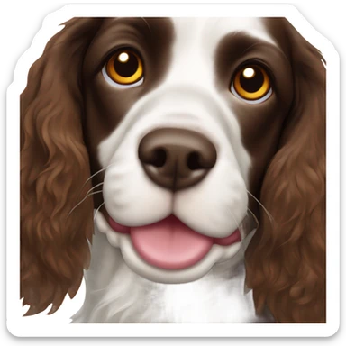 Springer spaniel with ONE brown eye  sticker