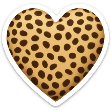 cheeta print heart sticker