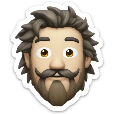 Cloud from Final fantasy 7 with a brown beard sticker