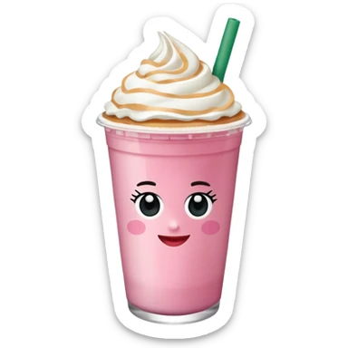 
Una bebida rosa de Starbucks  con nata sticker