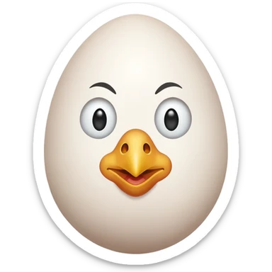 chiken egg with face and feet sticker