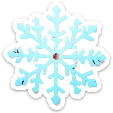 snowflake, red colors sticker