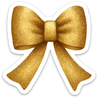 Gold glitter bow sticker