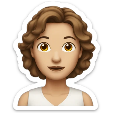 middle age woman with long brown hair sticker