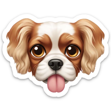 cavalier King Charles spaniel with bow sticker