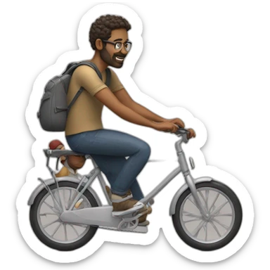 Designer dad with toddler on bike sticker