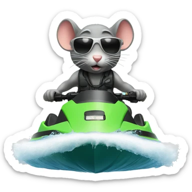 Rat on a jet ski sticker