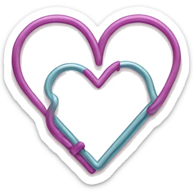A heart-shaped paper clip sticker
