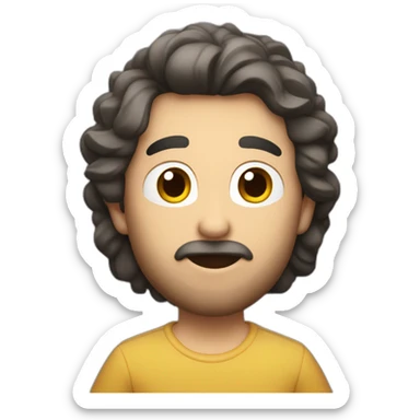 señor gordo con barba y pelo blanco cantando sticker