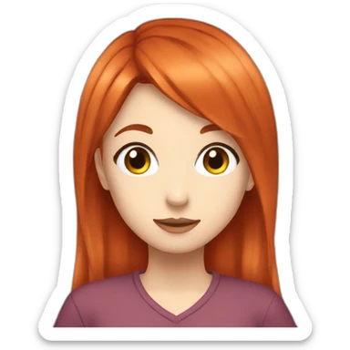 girl otaku redhead sticker
