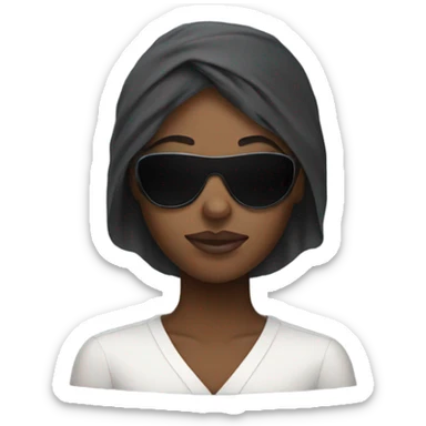 Black woman blind fold sticker