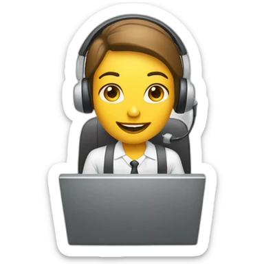 telemarketing attendant with a computer sticker