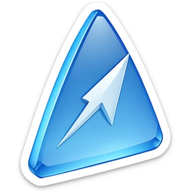 A white tick mark in a blue shard sticker