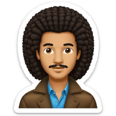 Bobby DeBarge (1956-1995) with long dark brown afro hair sticker