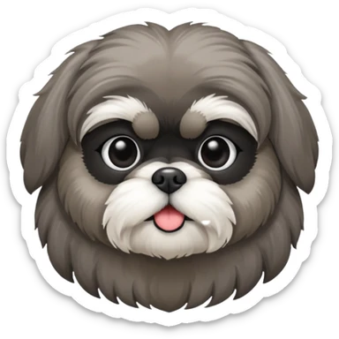 Dark grey shih tzu sticker