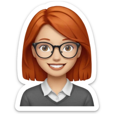 Redhead Curry Girl with Glases sticker