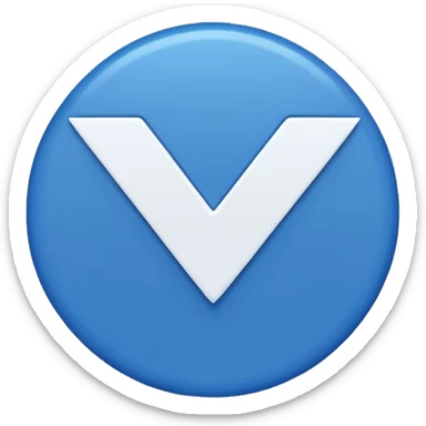 A blue circle with a white checkmark inside (dark blue checkmark) sticker