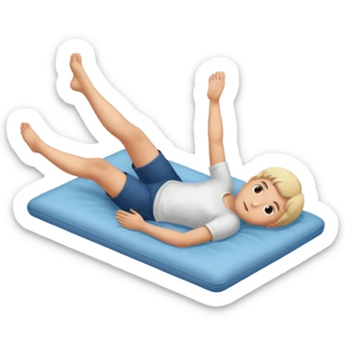 Person laying down with feet in the air  sticker