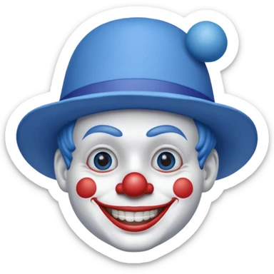blue clown with blue hat sticker