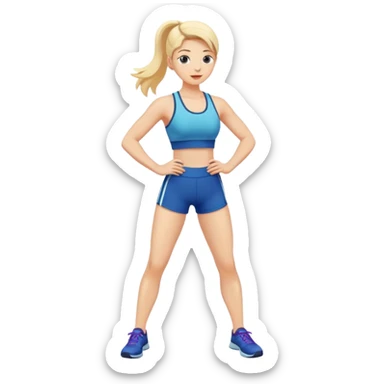 athletic woman exercising standing sticker
