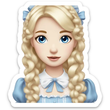 sweet lolita blond hair blue eyes white skin sticker
