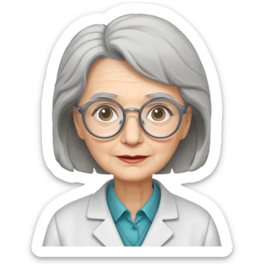 scientist professor old woman sticker