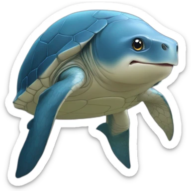 Tortue baleine mangeant un chien sticker