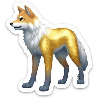 Colorful Shiny Sparkly Fionbri-Falvie-sparkle-wolf-sona full body sticker