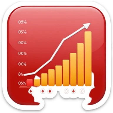 chart going down and green sticker