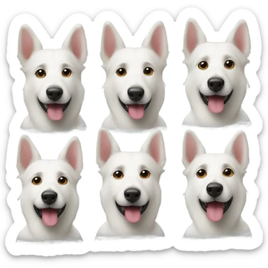 three white shepherds sticker