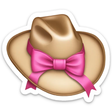 Cowboy hat with pink bow on it sticker