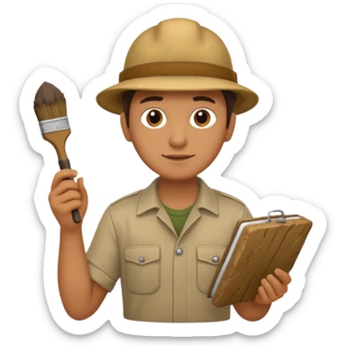 Archaeologist with Brush sticker