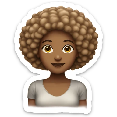 Tan girl with ombré afro sticker