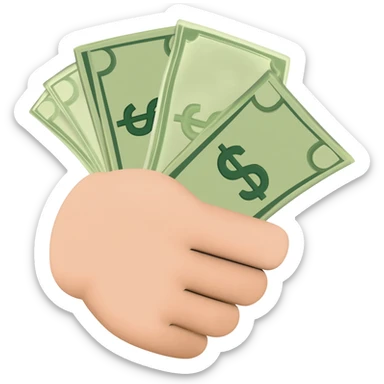 Money holding money sticker