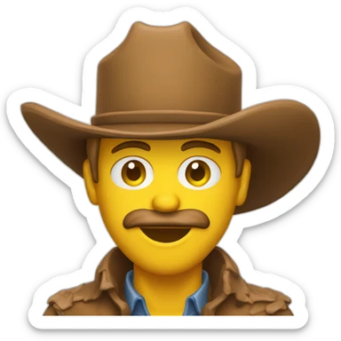 Cowboy drenched in glue sticker