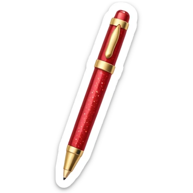 red glitter office supplies sticker