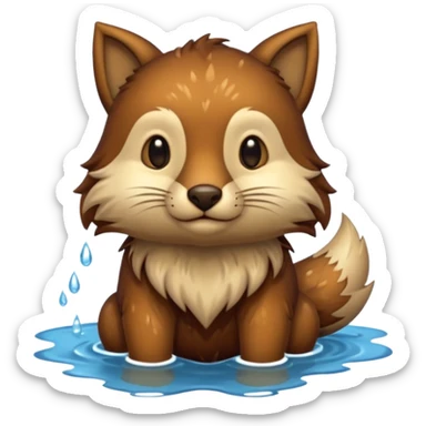 medieval animal in the lake sticker