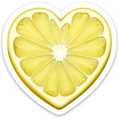 Realistic heart shaped lemon slice sticker