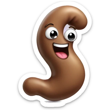poop with happy face and limbs sticker