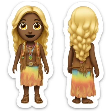 Female hippie sticker