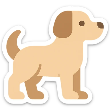 dog icon, lineal color, playful and approachable sticker