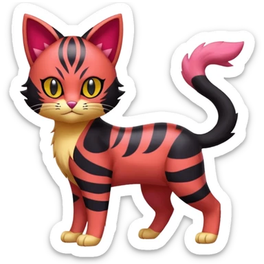 Liepard-Litten-Skitty-Pokémon-fusion-creature (full body) sticker