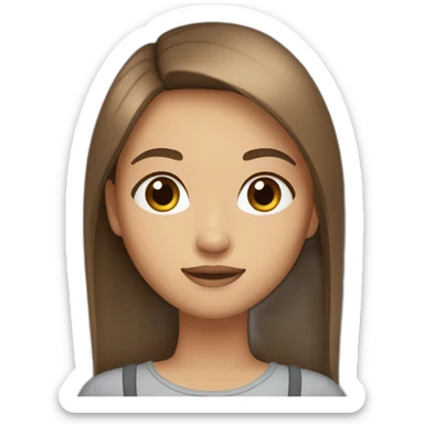 Girl with brown straight hair brown eyes and beauty spots  sticker