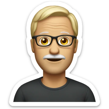 50 year old male with sandy blonde hair and glasses sticker