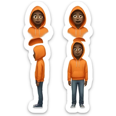 Orange hoodie sticker